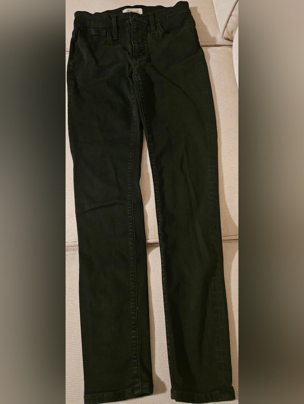 Madewell Roadtripper High Rise Skinny Jeans Bennett Black Stretch Denim Size 27